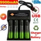 thumbnail image 1 of Cargador de batería de 4 ranuras USB Power AA / AAA Cargador de batería de litio recargable con indicador LED Jumpingount EL5159-00, 1 of 2