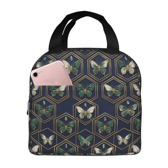 Butterfly Lunch Box For Women Insulated Lunch Bag Lunch Tote Bags Leakproof Cooler Lunch Case For Travel Work Picnic