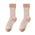 thumbnail image 2 of Eoperou 1 Pair Cozy Coral Velvet Mid-Calf Socks Soft Elastic Thickened Warm Long Plush Polyester Fiber Ladies Sleeping Monthly Socks, 2 of 8