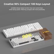 MageGee LIGHT100 Wireless Creamy Keyboard, Gasket Structure Hot Swappable, 2.4G/USB-C/BT5.0 RGB Backlit Mechanical Gaming Keyboard for Win/Mac/PC, 8000mAh Battery, Side Printed PBT Keycap, Pink