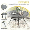 thumbnail image 4 of Vicllax Outdoor Patio Dining Table Dia.47" Slatted Tabletop Metal Frame with Umbrella Hole, Gray, 4 of 7