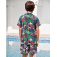 thumbnail image 6 of Arshiner Boys 2 Piece Outfits Hawaiian Shorts Sets Button Down Shirt and Shorts Summer Beach Clothes, 6 of 6