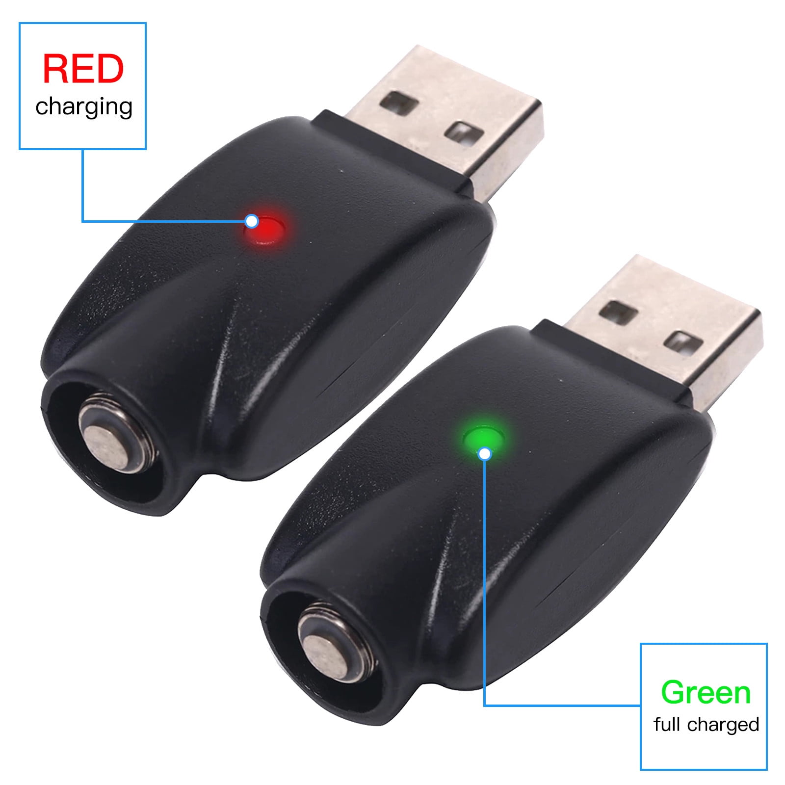 【2-Pack】 Smart Wireless USB Charger USB Thread Cable Rechargeable Overcharge Protection for Adapter Devices with LED Indicators USB Electronic 