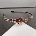 thumbnail image 2 of XASZHN Handmade Crystal Rhinestone Headband for Women Delicate Bridal Hair Clip with Floral Design Red_002 One Size, 2 of 4