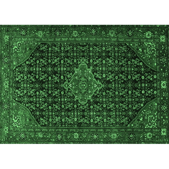 Ahgly Company Indoor Rectangle Persian Emerald Green Traditional Area Rugs, 8' x 12'