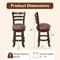 thumbnail image 3 of Costway 26” Counter Height Swivel Barstools Set of 4 with Back, Faux Leather Seat for Pub, 3 of 9