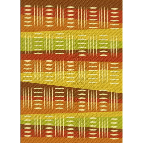 Ahgly Company Indoor Rectangle Patterned Lava Red Area Rugs, 2' x 4'