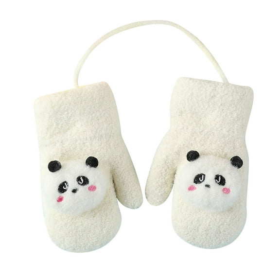 Yanyanz Gloves Mittens, Kid's Winter Gloves Children Stretchy Warm Gloves Boys Or Girls Knit Gloves, Gloves White One Size