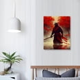 thumbnail image 3 of Shiartex Japanese Wall Art - Japanese Armored Samurai art Painting Anime Posters Wall Decor Home Red Plum Blossom Vintage Canvas Ocean Decor Modern Living Room Bedroom Artwork 16x20 in/12x16 in, 3 of 4