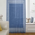 thumbnail image 6 of Dark Blue Retro Greek Key Sheer Curtains 45 Inches Long, Geometric Greece Ancient Rustic Light Filering Curtains, Breathable Simi Curtain Privacy Drapes for Kitchen Bathroom Small Window Treatment, 6 of 9