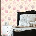 thumbnail image 2 of Peel and Stick Wallpaper coastal Shells Pink Purple Tones beach Wall Mural 23.6in x 9.8ft Self Adhesive Removable Wall Paper Renter Friendly Wallpaper for Girls Bedroom Nursery Livingroom, 2 of 8