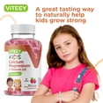 thumbnail image 4 of VITEEY Kids Calcium Gummies with Magnesium and Vitamin D3, Bone Health Supplements, Fruit Flavor, 180 Ct, 4 of 7