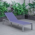 thumbnail image 4 of LeisureMod Marlin Modern Grey Aluminum Outdoor Patio Chaise Lounge Chair with Square Fire Pit Side Table Perfect for Patio, Lawn, and Garden, 4 of 21