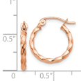 thumbnail image 3 of 14k Rose Gold Twisted Hoop Earrings, 3 of 3