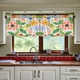 thumbnail image 3 of Yayeee Kitchen Curtains Tier Set of 2 Light Filtering 57"x24" Over Sink Window Panels, Retro Pink Floral, 3 of 7