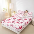 thumbnail image 4 of Homewish Cartoon Bowknot Bow Bed Sheets for Girl, Cherry Fruit King Sheets, Pink Watercolor Art Sheet Set, Lightweight Room Decor, 4pcs, 4 of 7