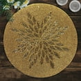 thumbnail image 2 of Gold Beaded Placemats Set of 2 for Dining Coffee Table Scratch Heat Stain Resistant Charger Kitchen Decor Durable Tablemats - Fall Autumn Thanksgiving Holiday - 14 Inches, 2 of 7