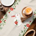 thumbnail image 3 of Cute Bunnies Table Runner 72 Inches, Farmhouse Rustic Floral Botanical Burlap Bed Runner Dresser Scarves Tabletop for Indoor Outdoor Parties/Ceremony/Banquet, 18" x 72", 3 of 9