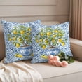 thumbnail image 3 of Outdoor Waterproof Pillow Covers Farm Lemon Fruit Leaves Decorative Throw Pillow Protectors,Pillowcase Cushion Cases for Patio Sofa Garden Couch,16x16in,Pack of 2, 3 of 14