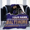 thumbnail image 2 of Custom Baltimore Blanket Personalized Throw Blankets Name Number Gifts for Men Women Boy Football Style Decor, 2 of 6
