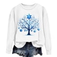thumbnail image 4 of Fznquz Fall Winter Plus Size Tops for Women Crewneck White Hanukkah Sweatshirts Long Sleeve Casual Trendy Fashion Women, 4 of 4