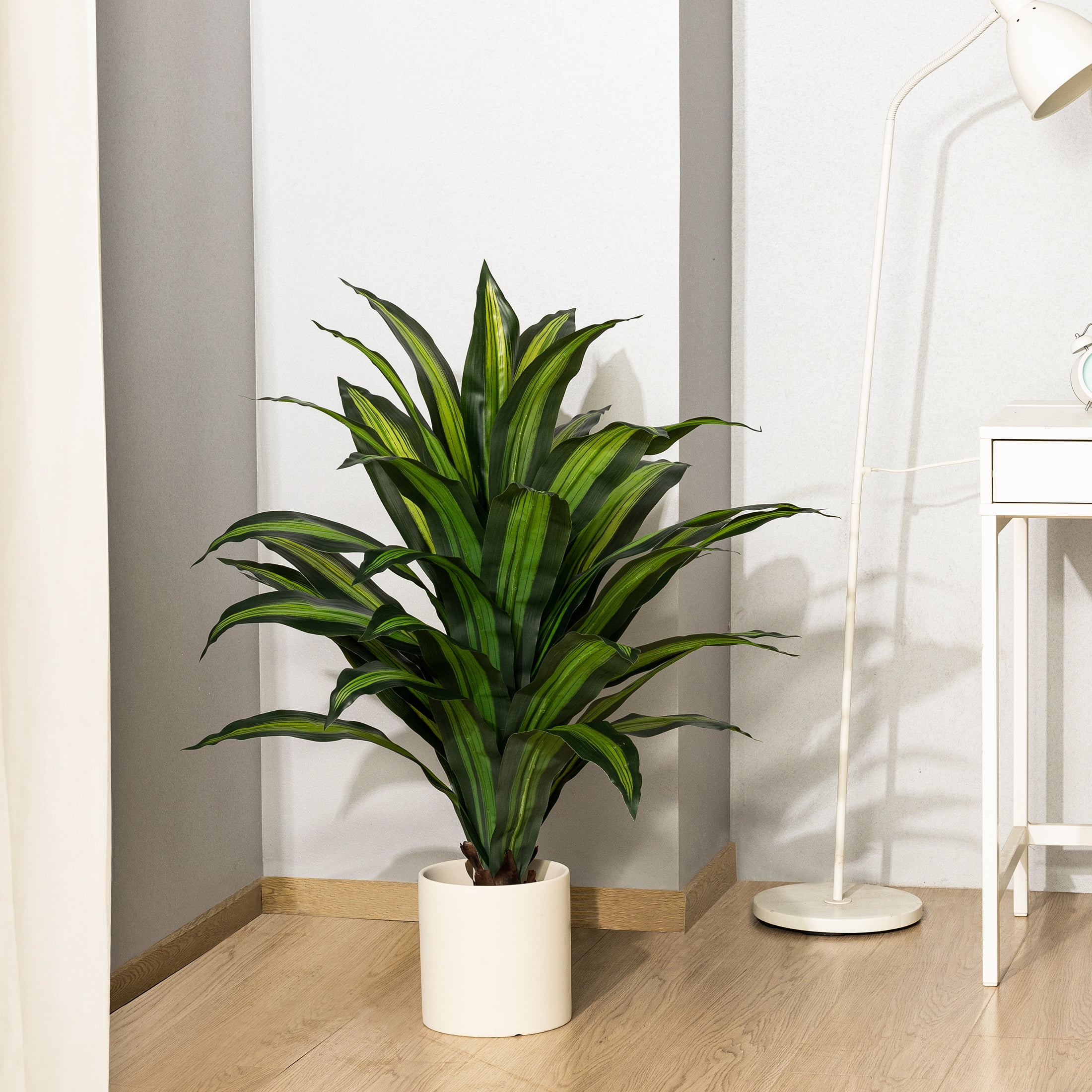 Artificial Plants, 40in Fake Dracaena Plants, 3ft Fake Plastic Tree, Pre Potted Faux Greenry Tree for Home Decor Office Living Room Indoor, Big Fake Plants Fake House Plants