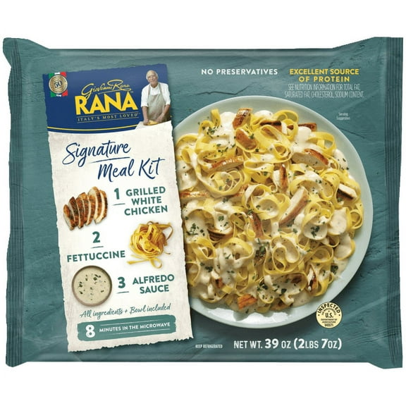 Giovanni Rana Fettuccine Chicken Alfredo Premium Meal Kit Tray (Family Size, 39oz), Refrigerated