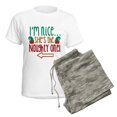 thumbnail image 5 of CafePress - Im Nice She's Naughty Elf Hat Women's Light Pajama - Women's Short Sleeve Print T-Shirt and Pants Light Cotton Pajama Set, 5 of 7