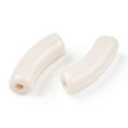thumbnail image 3 of 500gs Opaque Acrylic Beads Curved Tube Floral White 36x13.5x11.5mm Hole: 4mm about 148pcs/500g, 3 of 3