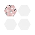 thumbnail image 2 of Kll Hexagon Drink Coasters Set Of 4,Pu Leather Absorbent Coasters Set Decorative Coffee Cup Coasters Housewarming Gift For Home Decor-Panda Flying In The Sky Between Clouds And Star, 2 of 9