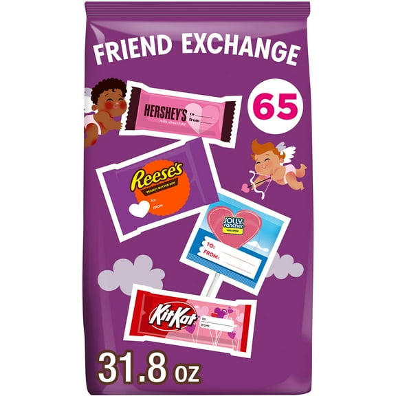 Hershey Assorted Flavored Valentine's Day Candy, Bulk Bag 31.8 oz, 65 Pieces