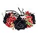 thumbnail image 3 of Vividsun Jour des Morts Serre-Tête Fleur Couronne de Rose (Rouge Noir), 3 of 4