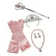 thumbnail image 4 of Kit de accesorios para niñas para disfraz de princesa: cetro, guantes, corona, joyas y pendientes. Rosa, 4 of 9