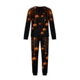 thumbnail image 4 of Family Halloween Pajamas Matching Sets, Black Pumpkin Spider Web Print Soft Long Sleeve Top and Long Pants Halloween Pajamas for Family, 2 Piece Holiday Sleepwear Halloween Family Pjs Set, 4 of 4