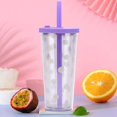 thumbnail image 4 of Tasse Boba Réutilisable avec Bouchon Refermable - 20 oz Double Paroi Isolée Tasse à Thé au Lait avec Grand Paille Réutilisable (Violet), 4 of 5