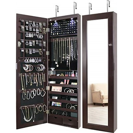 Greenco Door Jewelry Organizer Armoire With Large Led Lights Greenco Door Jewelry Organizer Armoire