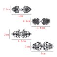 thumbnail image 5 of Antique silver metal coat clips set of 4 vintage celtic brooch dress buckles, 5 of 5