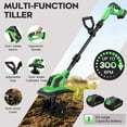 thumbnail image 6 of Lnow Cordless Tiller Cultivator,  4PCS  Blades Electric Tiller with Foldable Handle Garden Cultivator  for Gardening, Farmland, Backyards, Lawns, Soil Cultivation, 6 of 11