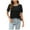 Black, variant on Solid Color Women Summer Tops Short Sleeve Striped Color Block Shirts O-Neck Loose Casual Tee Tops Lovely Dailywear