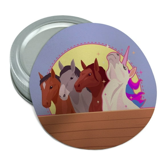 Unique Unicorn with Horses in Stable Round Rubber Non-Slip Jar Gripper Lid Opener