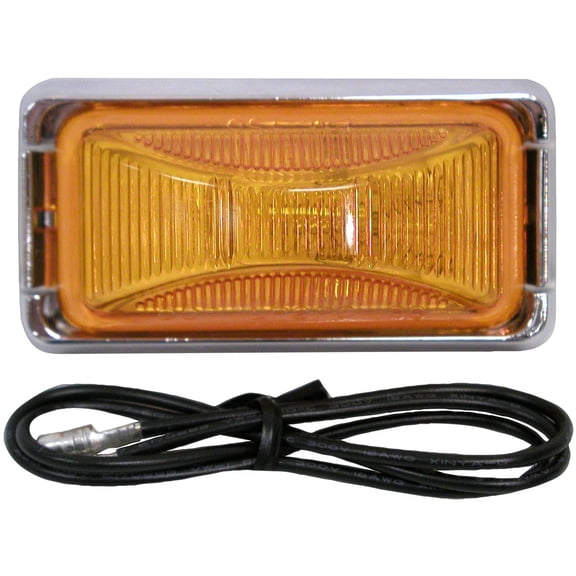 Peterson Manufacturing V203KA PC-Rated Clearance & Side Marker Amber Kit with Chrome Bracket