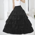 thumbnail image 2 of KHONTS Women's Crinoline 5 Ruffles Layers Petticoat Half Underskirt for Wedding Dress Ball Gown Black One Size, 2 of 4