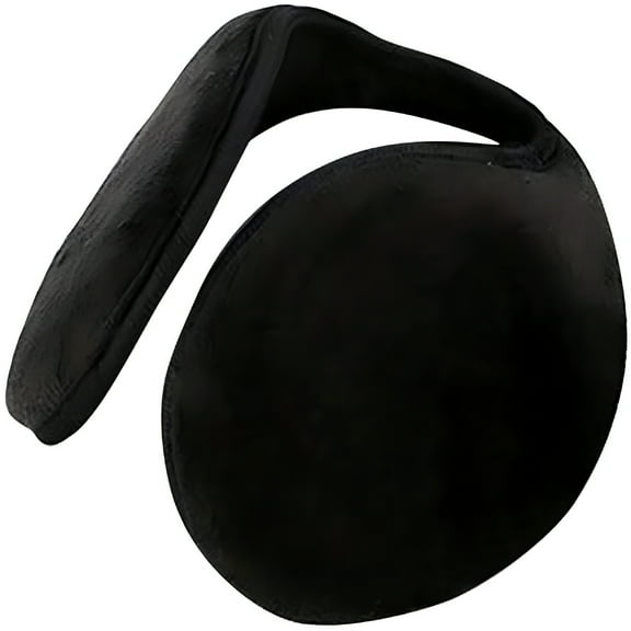 TELOLY Earmuffs Winter Equipment Men Winter Solid Color Plush Ear Muffs Warmer Behind The Band - Black