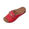 thumbnail image 3 of Lenago Slippers for Women Solid Color Cozy Platform Slip On House Shoes Flat Soft Memory Foam Anti-Skid Rubber Sole Bedroom Indoor Outdoor Slipper Sandals, 3 of 8
