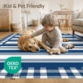 thumbnail image 4 of ODIKA 8'x10' Washable Area Rug Durable, Non-Slip Gingham Crisp Edged Rectangular Striped Bands Stripes Nautical for Living Room, Under Sectional, Family, 4 of 7