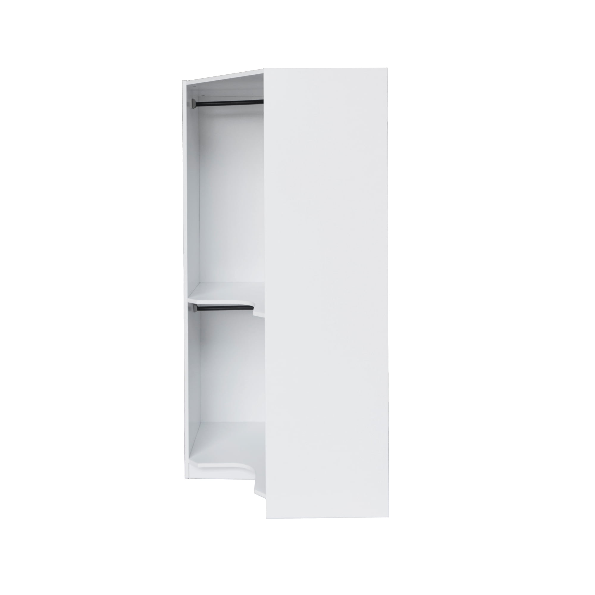 Euroco Modern Wood63.6" Armoires, Polygon Corner Wardrobe for Kids and Adults, White