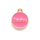 thumbnail image 3 of 20Pcs Alloy Enamel Constellation Pendants Flat Round with Constellation Pendant Charm Cerise Pendant Decoration 22x18x2mm Hole: 1.5mm, 3 of 3