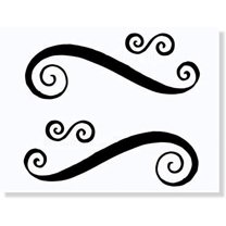 Swirls Set of 4 Wall Decals Art Vinyl Stickers Home Décor Black
