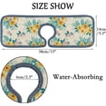 thumbnail image 4 of SKYSONIC Faucet Absorbent Mat 3 Pcs Beautiful Small Yellow Flowers Kitchen Faucet Splash Catcher Washable Counter Drying Pads Behind Faucet for Kitchen Bathroom, 4 of 7