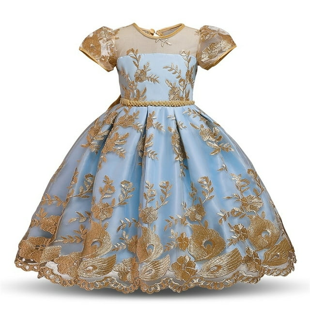 AAMILIFE Robe de Mariage en Tulle et Dentelle pour Filles, Élégante Robe de Princesse pour Fête, Robe de Cérémonie, Robe pour Enfants